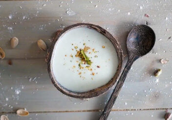 5-Minute High Protein Coconut Pistachio Cream Soup